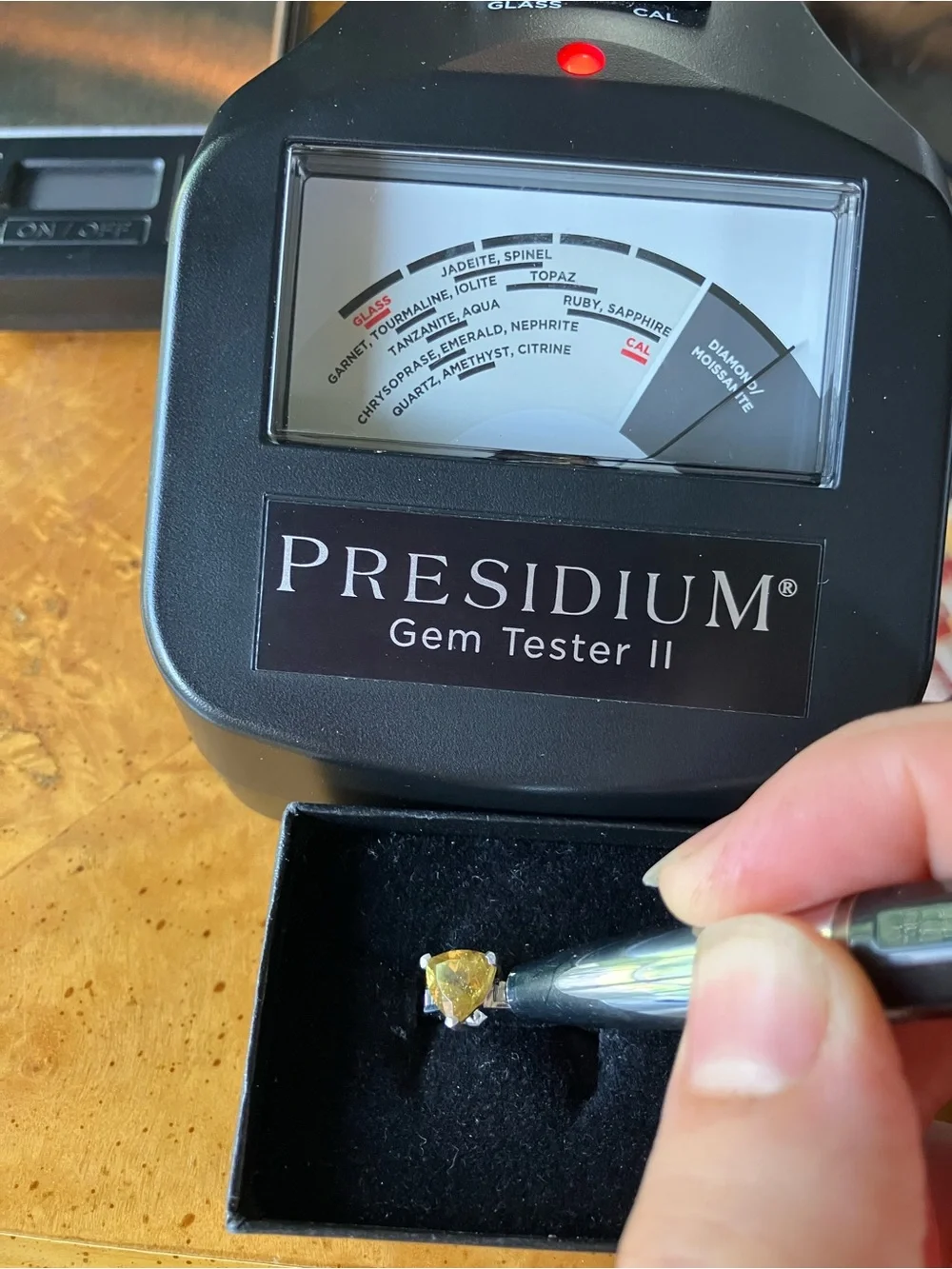 Golden Apatite Moissanite Ring Size 8